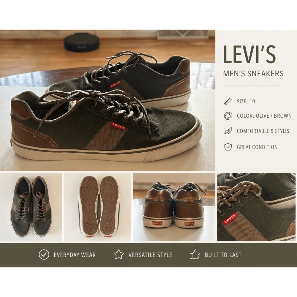 Levi's Mens Casual Lace-up Sneaker Shoe Sz 9‎